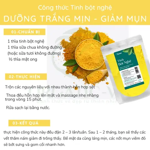 Công Thức Làm Trắng Da Từ Tinh Bột Nghệ