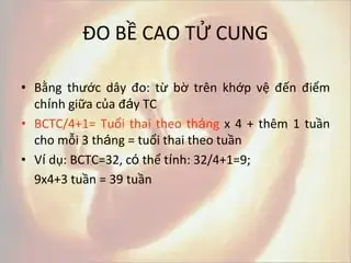 Công Thức Tính Tuổi Thai Theo Bề Cao Tử Cung