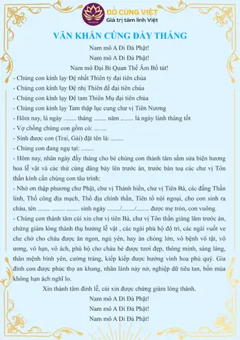 Cúng Mụ Cho Bé Đầy Tháng