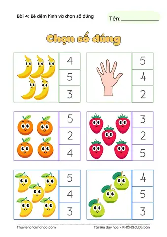 Dạy Số Cho Bé 4 Tuổi