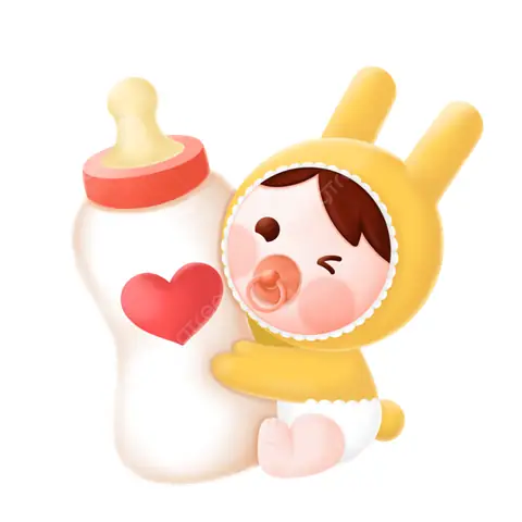Em Bé Cầm Bình Sữa Bú