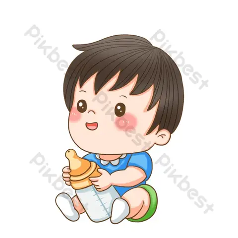 Em Bé Cầm Bình Sữa Bú Em Bé Cầm Bình Sữa Bú