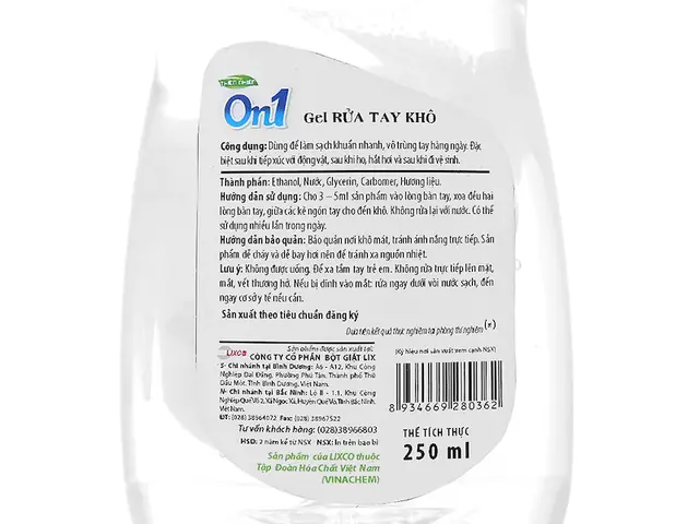 Gel Rửa Tay Khô Thành Phần