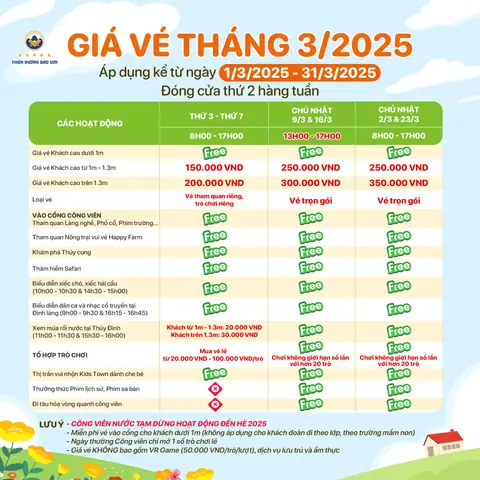 Giá Vé Công Viên Nước Thiên Thanh