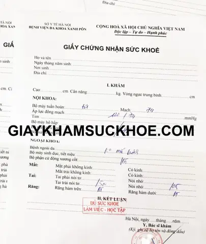 Giấy Chứng Nhận Sức Khỏe Trẻ