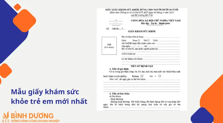 Giấy Khám Sức Khỏe Cho Bé Đi Học Mẫu Giáo
