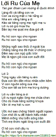 Gió Mùa Thu Mẹ Ru Con Ngủ Lyrics