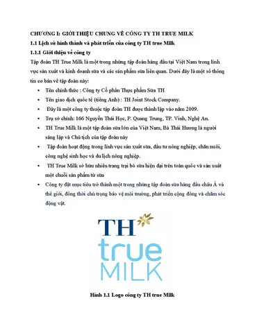 Giới Thiệu Về Công Ty Sữa Th True Milk Giới Thiệu Về Công Ty Sữa Th True Milk
