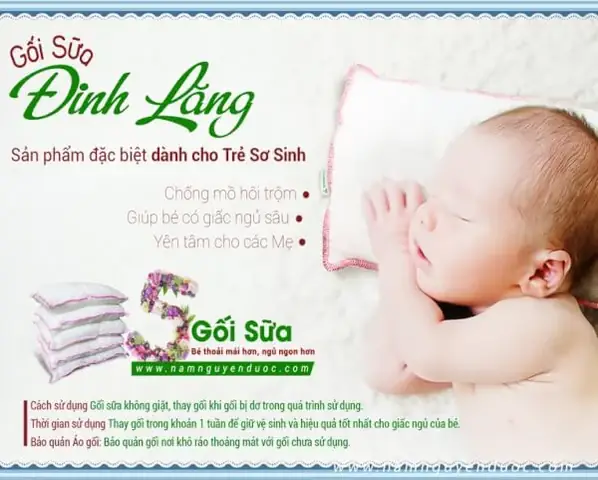 Gối Lá Đinh Lăng Cho Bé Ngủ Ngon