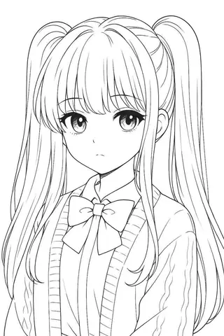 Hình Ảnh Anime Chưa Tô Màu
