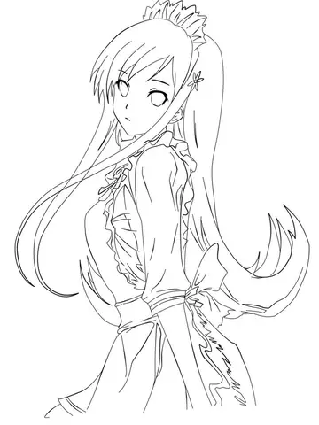 Hình Ảnh Anime Chưa Tô Màu
