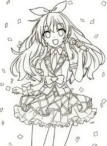 Hình Ảnh Tô Màu Anime Girl Hình Ảnh Tô Màu Anime Girl