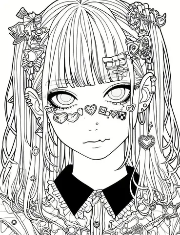 Hình Ảnh Tô Màu Anime Girl Hình Ảnh Tô Màu Anime Girl