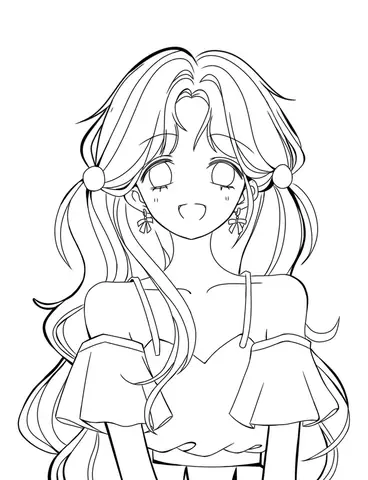 Hình Ảnh Tô Màu Anime Girl Hình Ảnh Tô Màu Anime Girl
