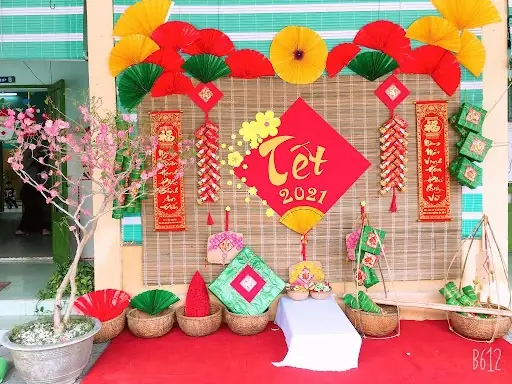 Hinh Anh Trang Tri Tet Truong Mam Non