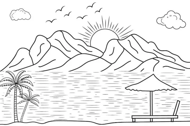 Hình Phong Cảnh Cho Bé Tô Màu