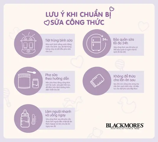 Hướng Dẫn Pha Sữa Blackmore Số 3