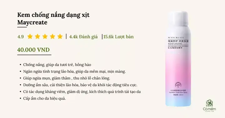 Kem Chống Nắng Cho Mặt Dạng Xịt