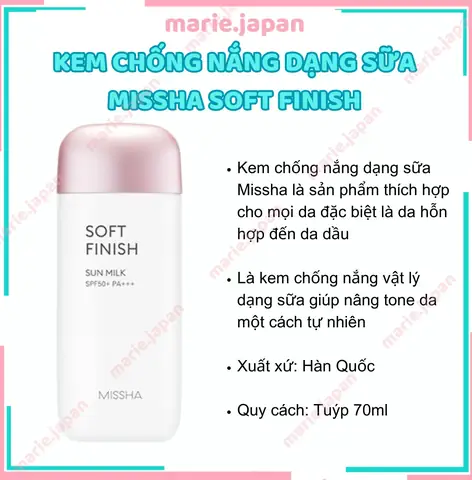 Kem Chống Nắng Missha Soft Finish