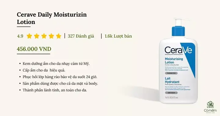 Kem Dưỡng Ẩm Lành Tính Cho Da Nhạy Cảm