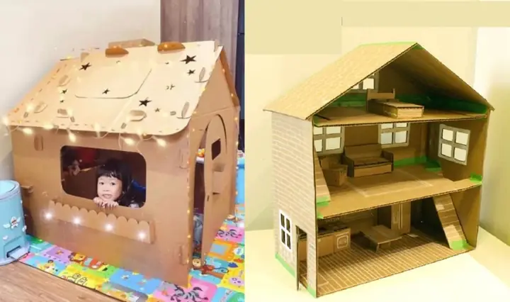 Làm Nhà Đồ Chơi Bằng Bìa Cát Tông