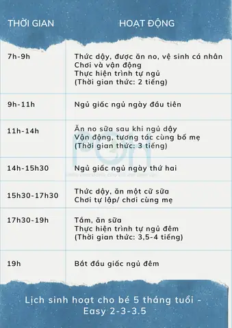 Lịch An Cho Be 5 Tháng Tuổi