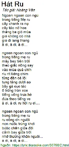Lời Bài Hát Con Ơi Con Ngủ Cho Ngoan