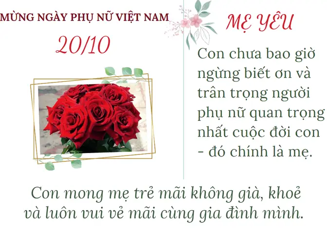 Lời Chúc 20/10 Cho Gia Đình