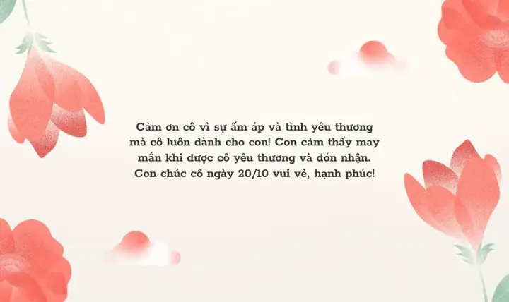 Lời Chúc 20 10 Cho Người Thân