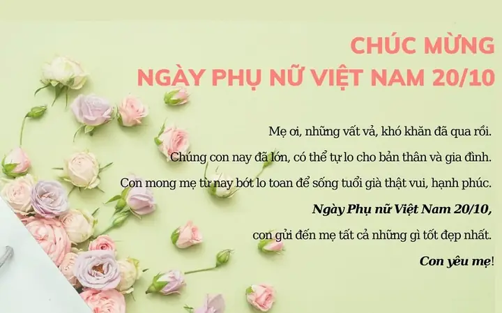 Lời Chúc Mừng 20 10 Ý Nghĩa