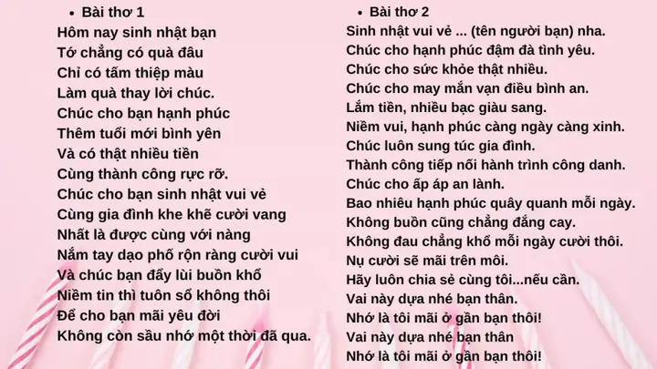 Lời Chúc Sinh Nhật Đơn Giản Mà Ý Nghĩa