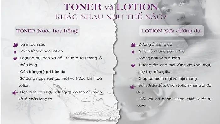 Lotion Khác Toner Như Thế Nào
