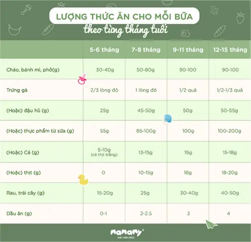 Lượng Thức Ăn Cho Bé 10 Tháng Tuổi