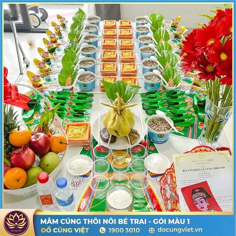 Mâm Cúng Thôi Nôi Bé Trai Miền Nam