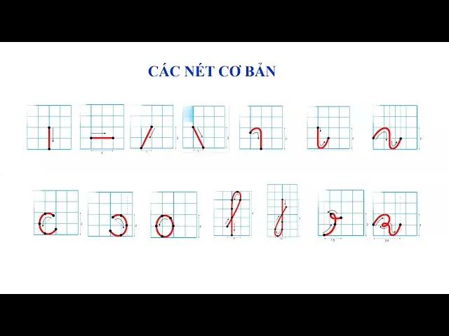 Mẫu Các Nét Cơ Bản Trong Tập Viết Lớp 1