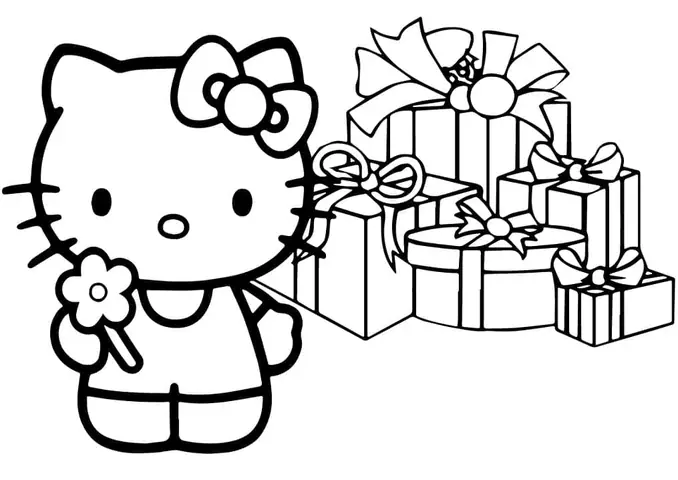 Mèo Hello Kitty Cho Bé Tô Màu
