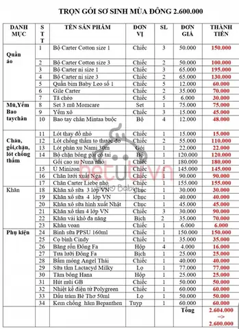 Những Đồ Cần Thiết Cho Trẻ Sơ Sinh Mùa Đông
