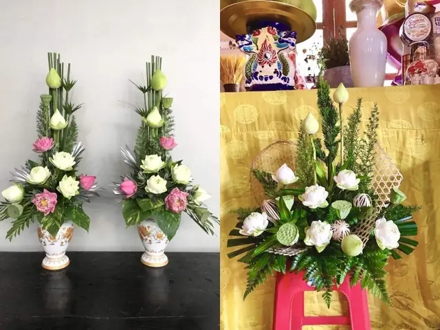 Những Mẫu Cắm Hoa Bàn Thờ