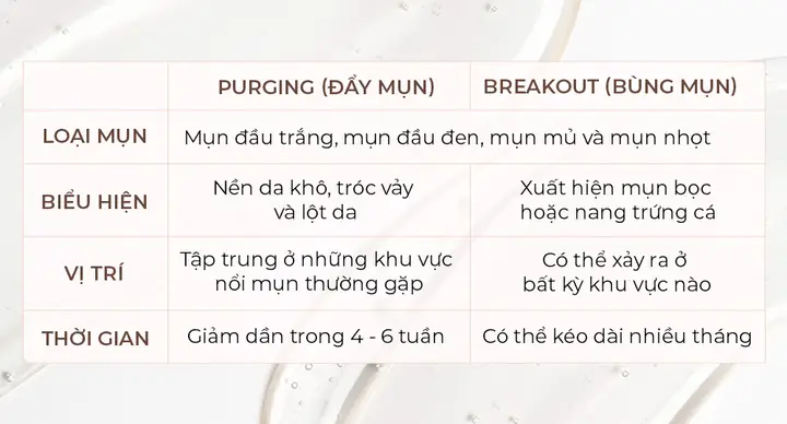 Phân Biệt Giữa Đẩy Mụn Và Break Out