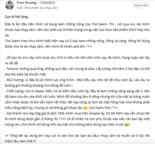 Review Kcn The Saem Hồng Sheis