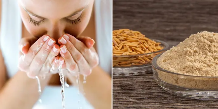 Rửa Mặt Bằng Cám Gạo Trị Mụn