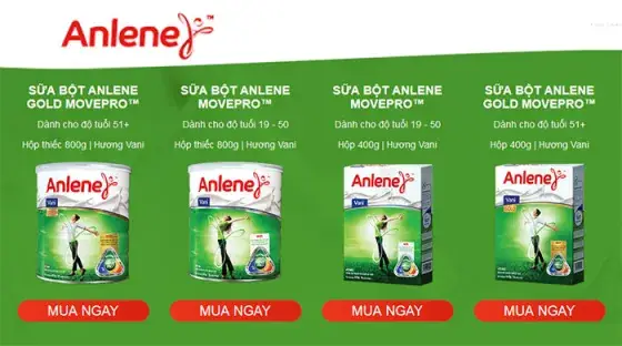 Sữa Anlene Từ 51 Tuổi Trở Lên Sữa Anlene Từ 51 Tuổi Trở Lên