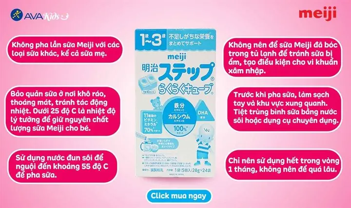 Sữa Meiji Pha Ra Để Được Bao Lâu