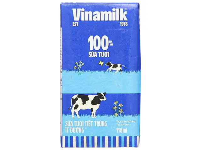 Sữa Tươi Ít Đường Vinamilk 110ml