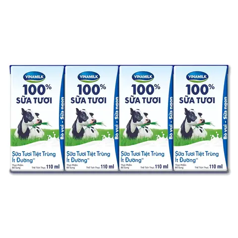 Sữa Tươi Ít Đường Vinamilk 110ml Sữa Tươi Ít Đường Vinamilk 110ml