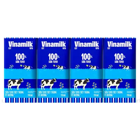 Sữa Tươi Ít Đường Vinamilk 110ml Sữa Tươi Ít Đường Vinamilk 110ml