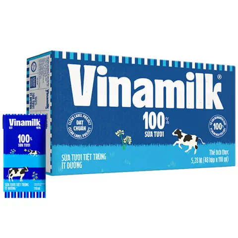 Sữa Tươi Ít Đường Vinamilk 110ml Sữa Tươi Ít Đường Vinamilk 110ml