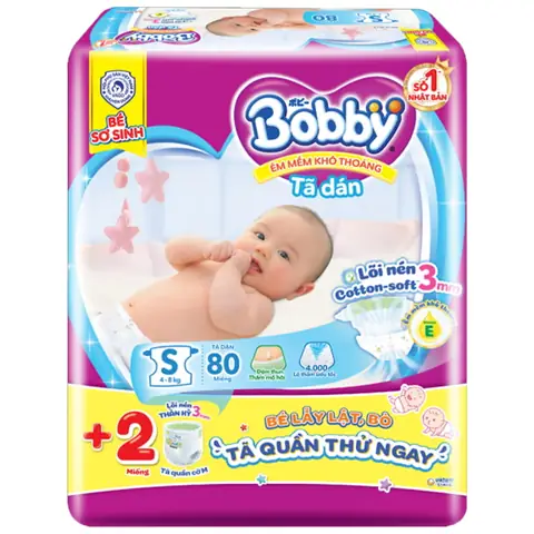 Tã Dán Bobby Size S 100 Miếng