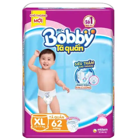 Tã Quần Bobby Size Xl 62 Miếng