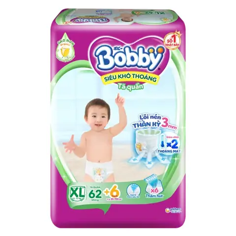 Tã Quần Bobby Size Xl 62 Miếng